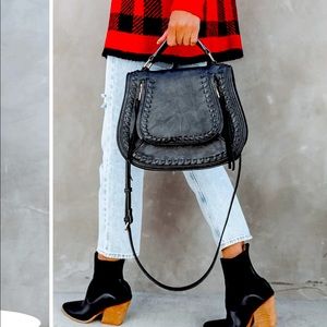 NWT Black Leather Highland bag - Saddle bag